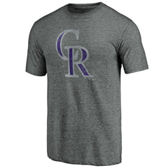 Colorado Rockies Weathered Official Logo Tri-Blend T-Shirt On Sale