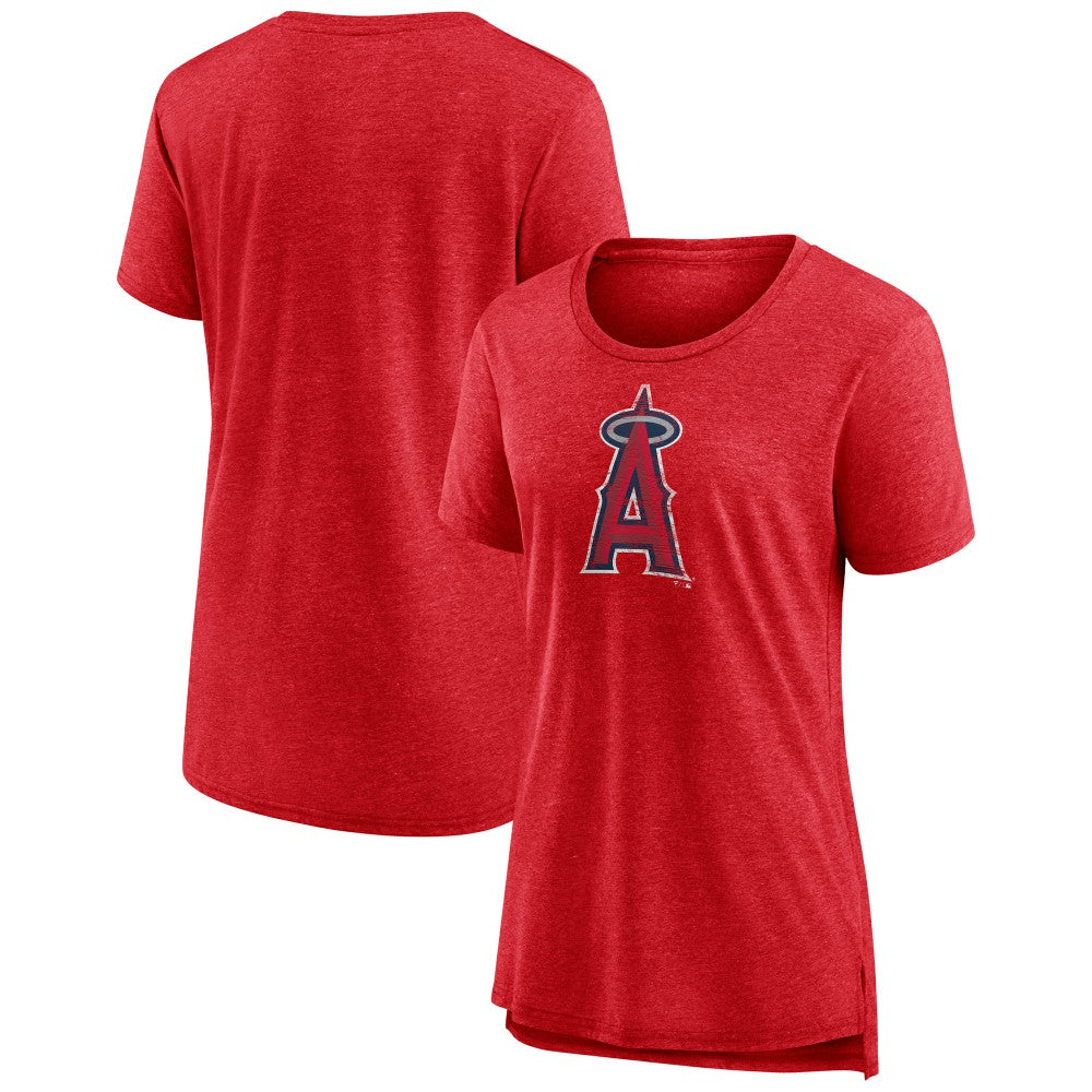 Los Angeles Angels Women's Weathered Official Logo Tri-Blend T-Shirt for sale