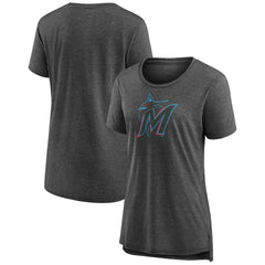 Miami Marlins Women's Weathered Official Logo Tri-Blend T-Shirt Sale