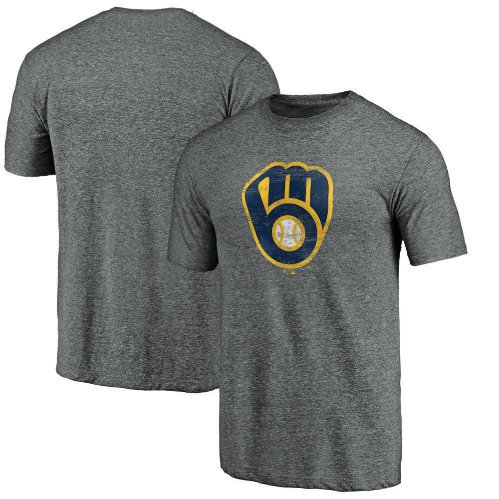 Milwaukee Brewers Weathered Official Logo Tri-Blend T-Shirt for sale