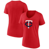Minnesota Twins Women's Official Logo V-Neck T-Shirt On Sale