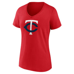 Minnesota Twins Women's Official Logo V-Neck T-Shirt On Sale