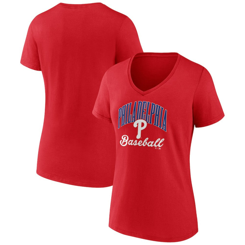 Philadelphia Phillies Women's Victory Script V-Neck T-Shirt for sale