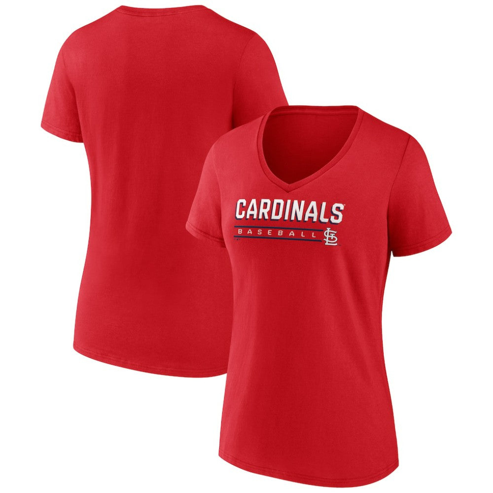 St. Louis Cardinals Women's Primary Play V-Neck T-Shirt Lifestyle