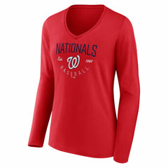 Washington Nationals Women's Live For It Long Sleeve V-Neck T-Shirt Lifestyle