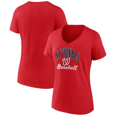 Washington Nationals Women's Victory Script V-Neck T-Shirt Clearance