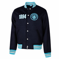 Manchester City Sport Design Sweden Free Kick Wool Varsity Jacket - Navy