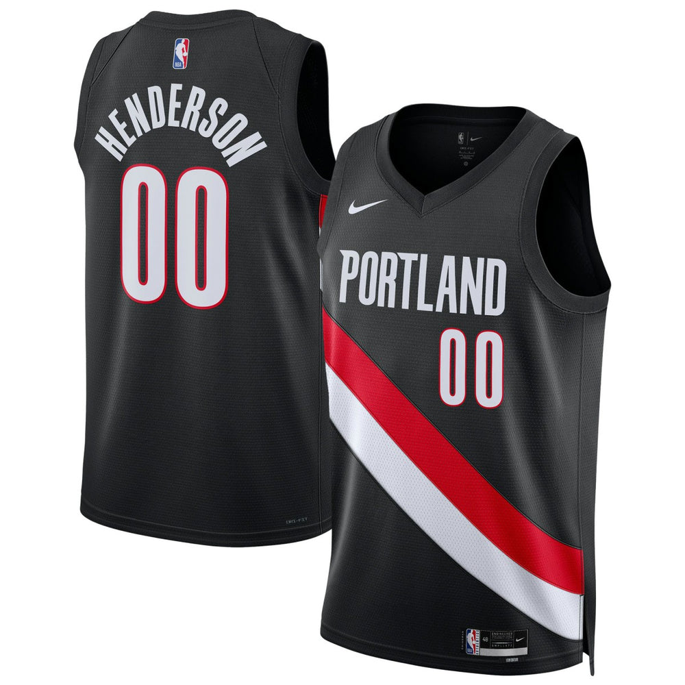 Nike - Scoot Henderson Portland Trail Blazers Unisex Swingman Jersey - Icon Edition - Black