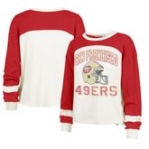 San Francisco 49ers '47 Women's Double Header Curve Toni Long Sleeve T-Shirt Cream - 47 brand