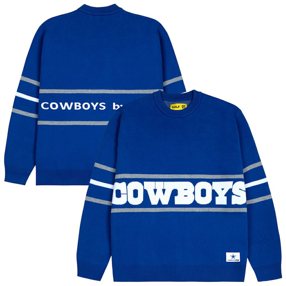 Dallas Cowboys GOLF WANG Jacquard Pullover Sweater Blue - NFL
