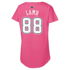 CeeDee Lamb Dallas Cowboys Girls Youth Player Name & Number T-Shirt Pink - NFL