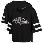 Baltimore Ravens '47 Women's Premier Scout Cropped V-Neck T-Shirt Black - 47 brand