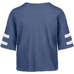 Detroit Lions '47 Women's Premier Scout Cropped V-Neck T-Shirt Blue - 47 brand