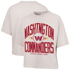 Washington Commanders '47 Women's Cropped Windthrow Ravine T-Shirt Natural - 47 brand