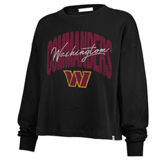 Washington Commanders '47 Women's Muse Sydney Long Sleeve Cropped T-Shirt Black - 47 brand