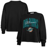 Miami Dolphins '47 Women's Muse Sydney Long Sleeve Cropped T-Shirt Black - 47 brand