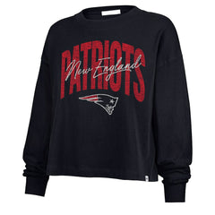 New England Patriots '47 Women's Muse Sydney Long Sleeve Cropped T-Shirt Navy - 47 brand