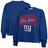 New York Giants '47 Women's Muse Sydney Long Sleeve Cropped T-Shirt Royal - 47 brand
