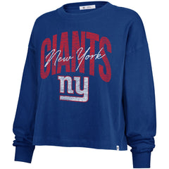 New York Giants '47 Women's Muse Sydney Long Sleeve Cropped T-Shirt Royal - 47 brand