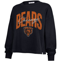 Chicago Bears '47 Women's Muse Sydney Long Sleeve Cropped T-Shirt Navy - 47 brand
