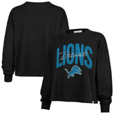 Detroit Lions '47 Women's Muse Sydney Long Sleeve Cropped T-Shirt Black - 47 brand