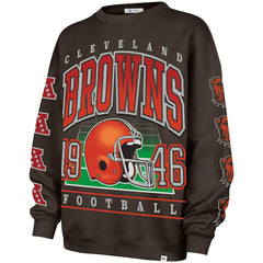 Cleveland Browns '47 Women's Go Big Oversized Pullover Sweatshirt Brown - 47 brand