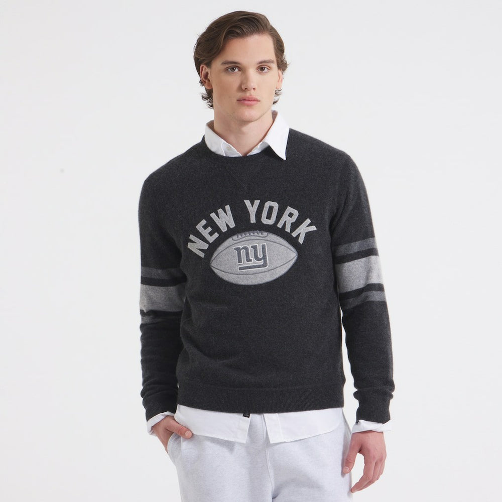 New York Giants x Todd Snyder Cashmere Crew Sweatshirt Heather Charcoal - NFL