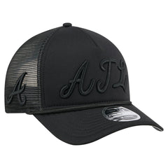 Atlanta Braves New Era City Initial 9FORTY A-Frame M-Crown Adjustable Trucker Hat Lifestyle