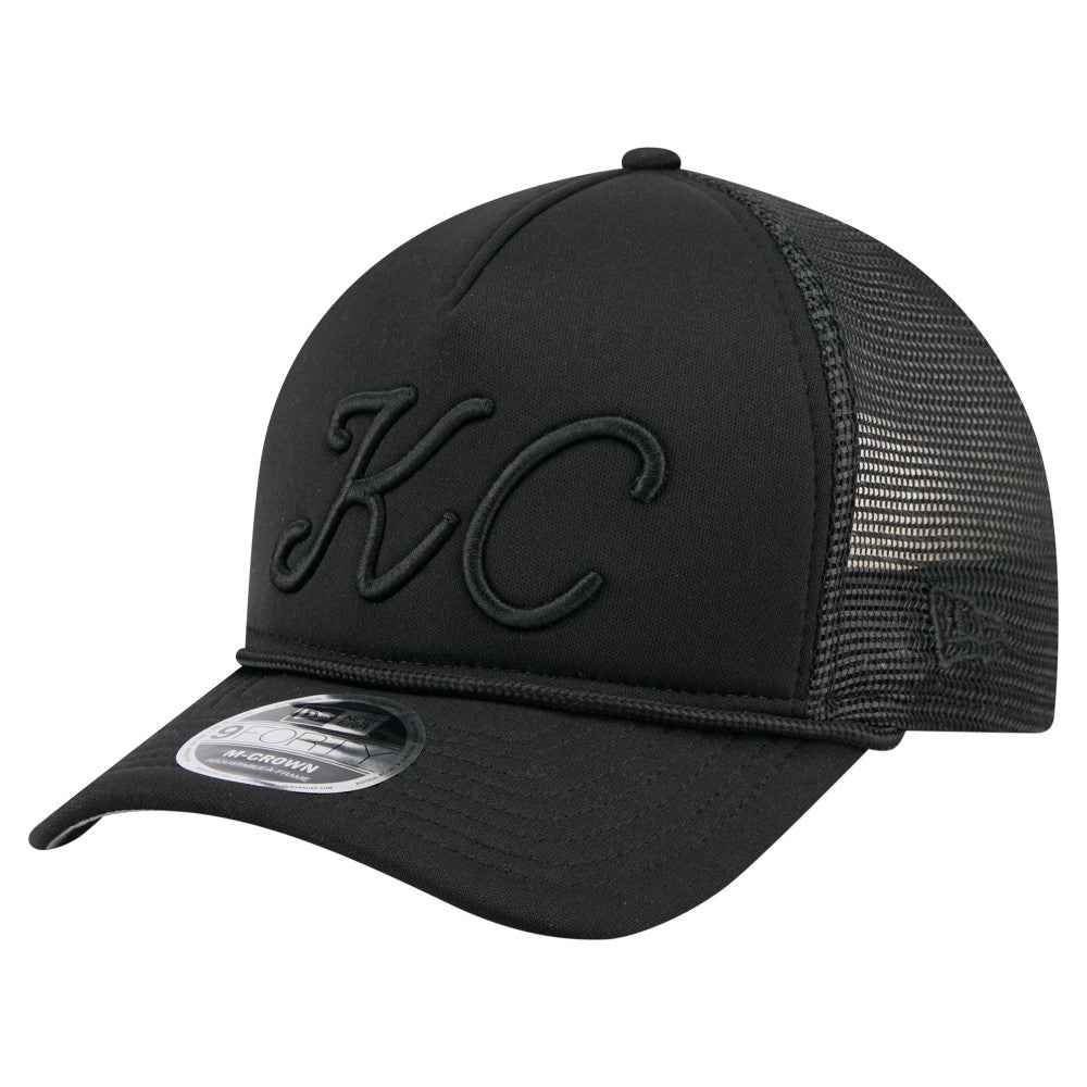 Kansas City Royals New Era City Initial 9FORTY A-Frame M-Crown Adjustable Trucker Hat Lifestyle