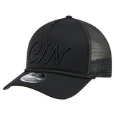 Cincinnati Reds New Era City Initial 9FORTY A-Frame M-Crown Adjustable Trucker Hat Lifestyle