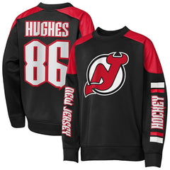 Jack Hughes New Jersey Devils - Outerstuff Youth Best Defense Name & Number Crewneck Sweatshirt Black