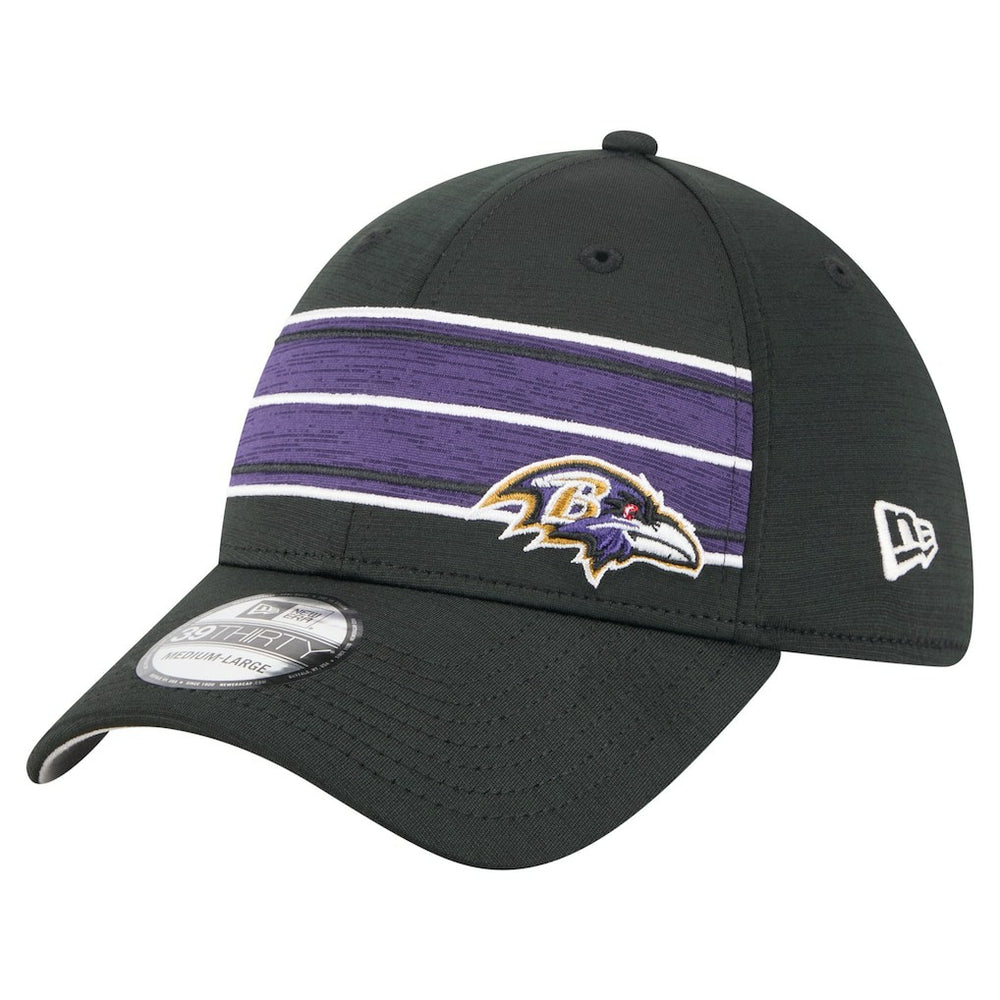 Baltimore Ravens New Era Stripes 39THIRTY Flex Hat Black - NFL