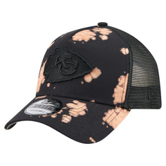 Kansas City Chiefs New Era Bleached 9FORTY A-Frame Adjustable Hat Black - NFL