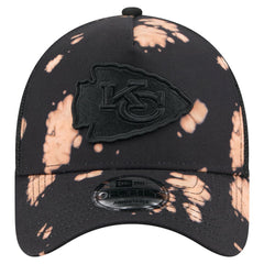 Kansas City Chiefs New Era Bleached 9FORTY A-Frame Adjustable Hat Black - NFL