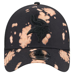 Minnesota Vikings New Era Bleached A-Frame 9FORTY Trucker Adjustable Hat Black - NFL