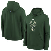 Nike - Milwaukee Bucks Youth 2025/26 Club Fleece Hoodie - Hunter Green