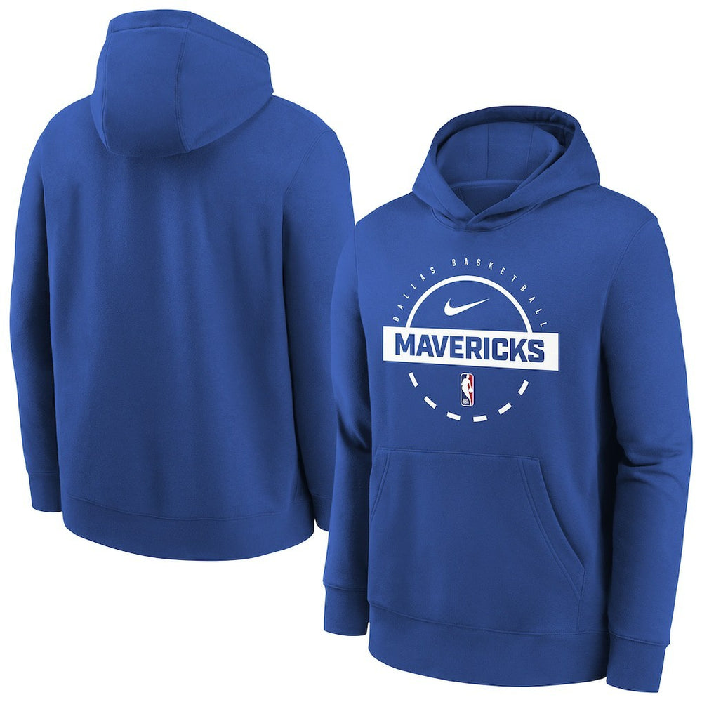 Nike - Dallas Mavericks Youth 2025/26 Club Fleece Practice Hoodie - Blue