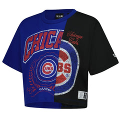 Chicago Cubs New Era Women's Upcycled Colorblocked Boxy Cropped T-Shirt Near Me