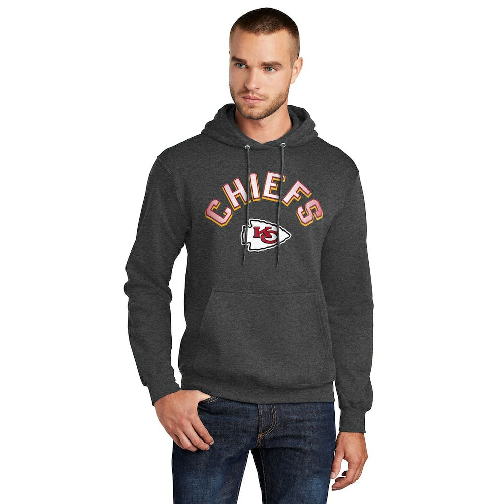 Kansas City Chiefs Starter Arch Over Logo Pullover Hoodie Charcoal - NFL
