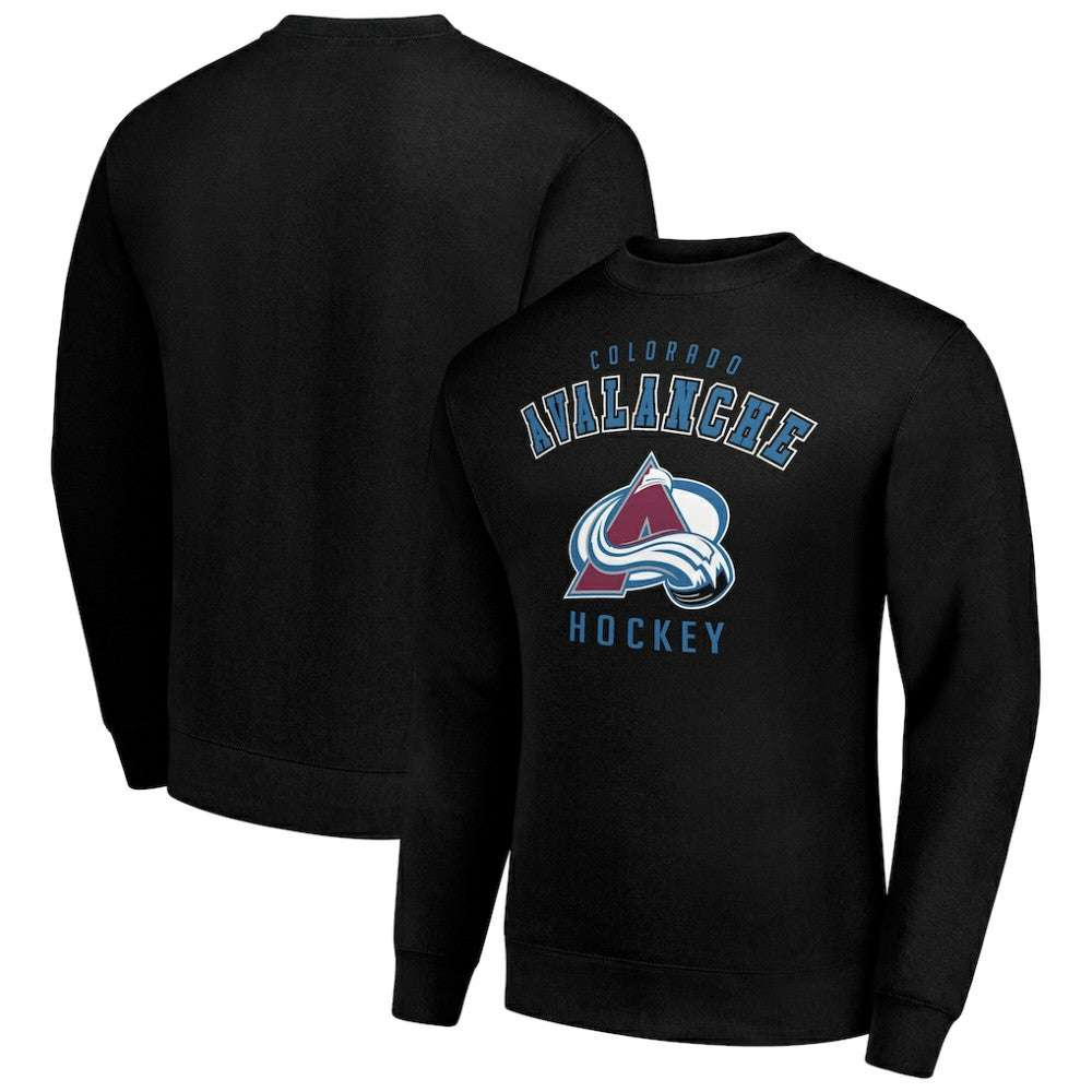 Colorado Avalanche - Men's Starter Team Logo Fleece Pullover Sweatshirt Black