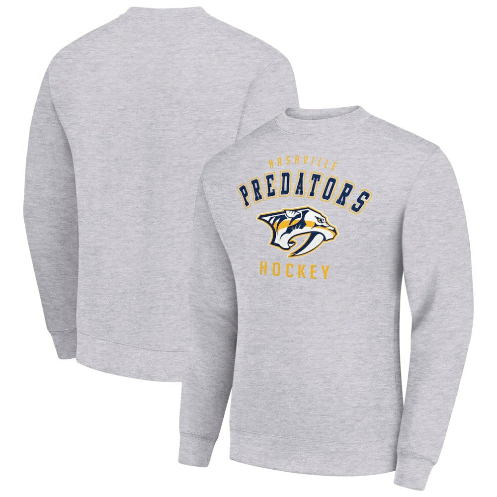 Nashville Predators - Men's Starter Team Logo Fleece Pullover Sweatshirt Heather Gray