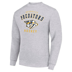 Nashville Predators - Men's Starter Team Logo Fleece Pullover Sweatshirt Heather Gray
