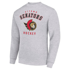 Ottawa Senators - Men's Starter Team Logo Fleece Pullover Sweatshirt Heather Gray