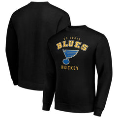 St. Louis Blues - Men's Starter Team Logo Fleece Pullover Sweatshirt Black