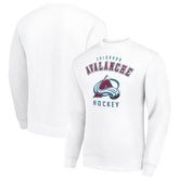 Colorado Avalanche - Men's Starter Team Logo Fleece Pullover Sweatshirt White