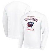 Columbus Blue Jackets - Men's Starter Team Logo Fleece Pullover Sweatshirt White