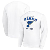 St. Louis Blues - Men's Starter Team Logo Fleece Pullover Sweatshirt White