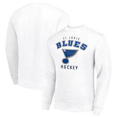 St. Louis Blues - Men's Starter Team Logo Fleece Pullover Sweatshirt White