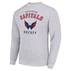 Washington Capitals Men's Starter Team Logo Fleece Pullover Sweatshirt Heather Gray
