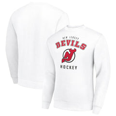 New Jersey Devils - Men's Starter Team Logo Fleece Pullover Sweatshirt White